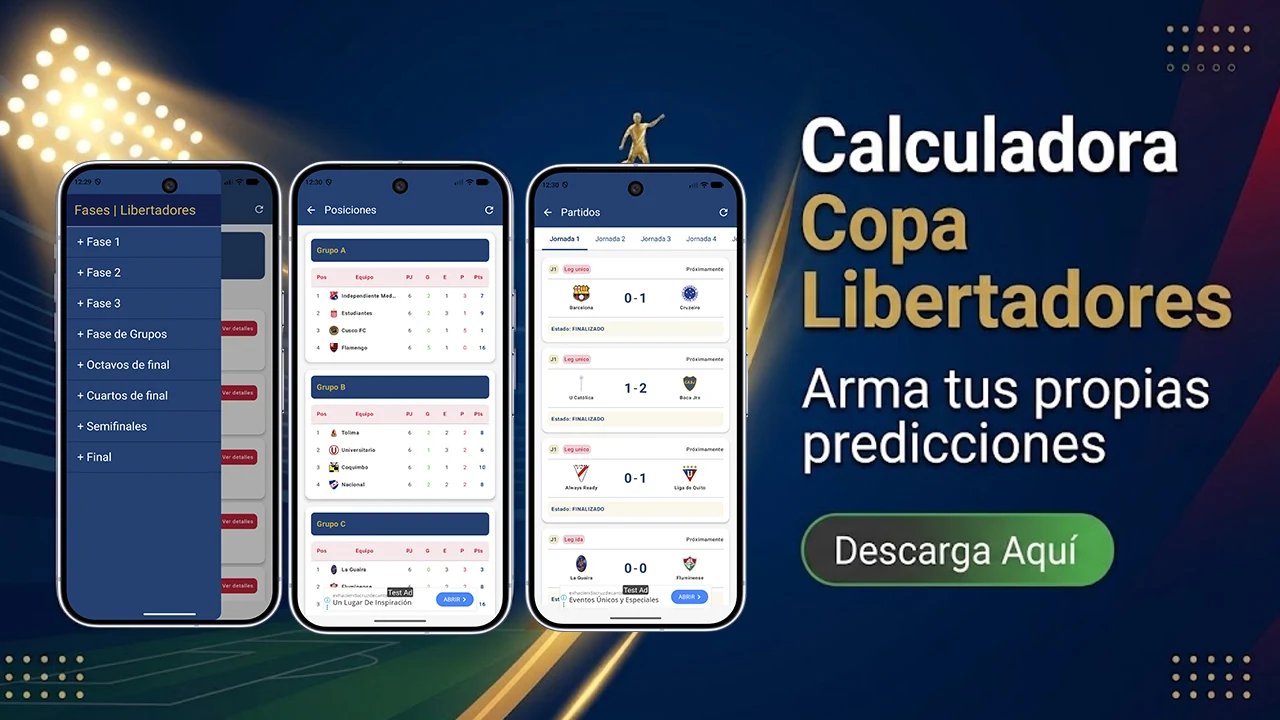 Disponible en Google Play - Calculadora Copa Libertadores